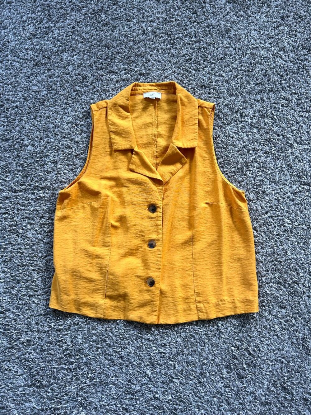 LOFT Outlet Yellow Gold Sleeveless Button-Down Top